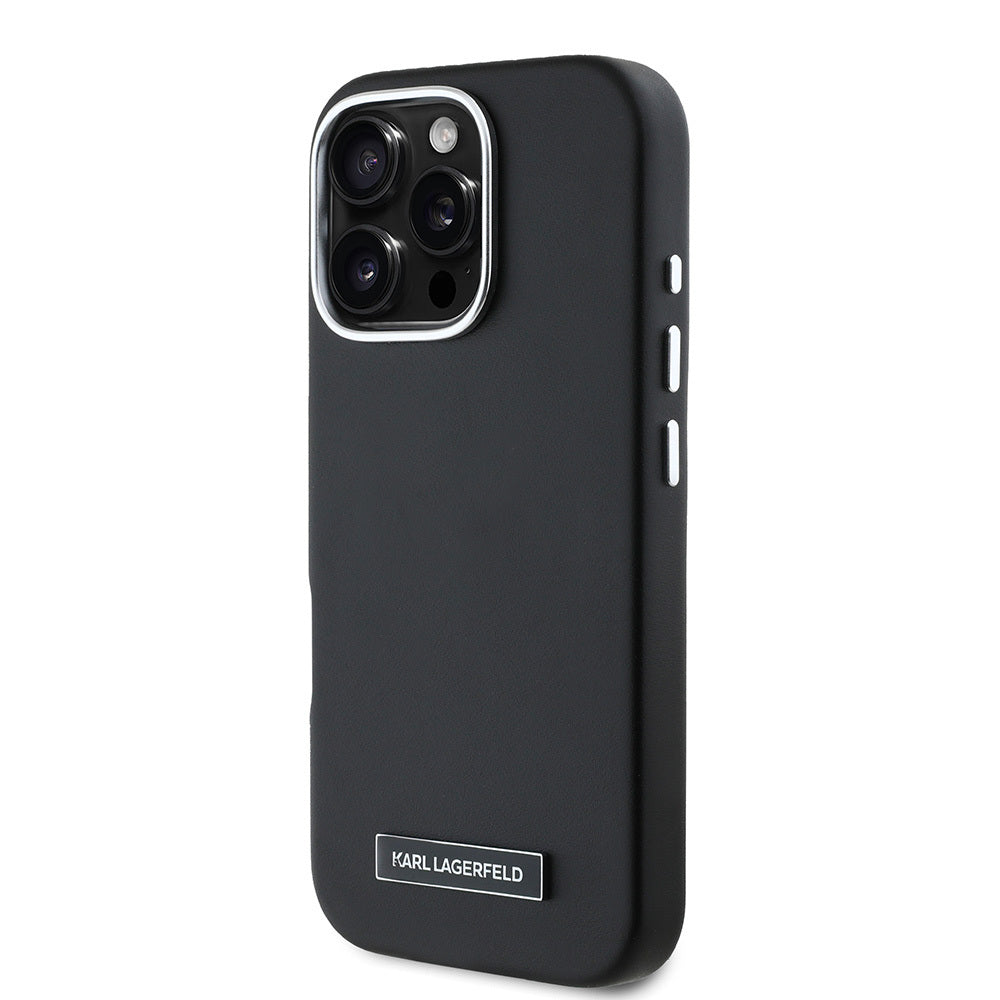 Karl Lagerfeld iPhone 16 Pro Orjinal Lisanslı Magsafe Metal Kamera ve Buton Tasarımlı Plaka Logolu PU Deri Telefon Kılıfı-2 Karl Lagerfeld iPhone 16 Pro Orjinal Lisanslı Magsafe Metal Kamera ve Buton Tasarımlı Plaka Logolu PU Deri Telefon Kılıfı-2